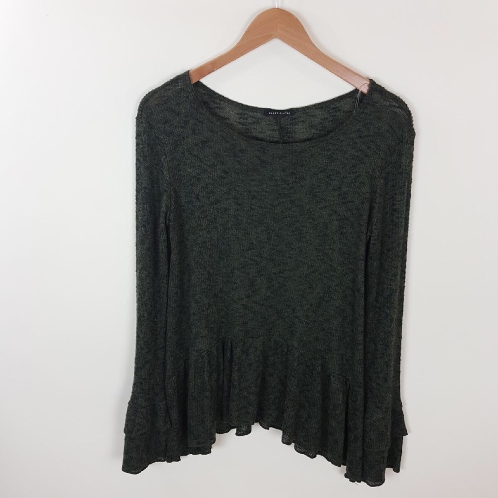COPY - Melange Ribbed Flutter Top